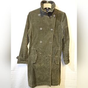 Gap Olive Double-Breasted Corduroy Coat